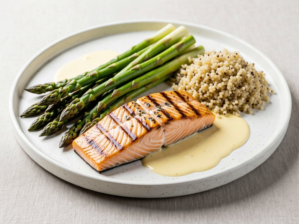 Grilled salmon with quinoa